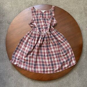 American Eagle Babydoll Y2K Mini Dress Plaid Women's Size Small Red and Blue